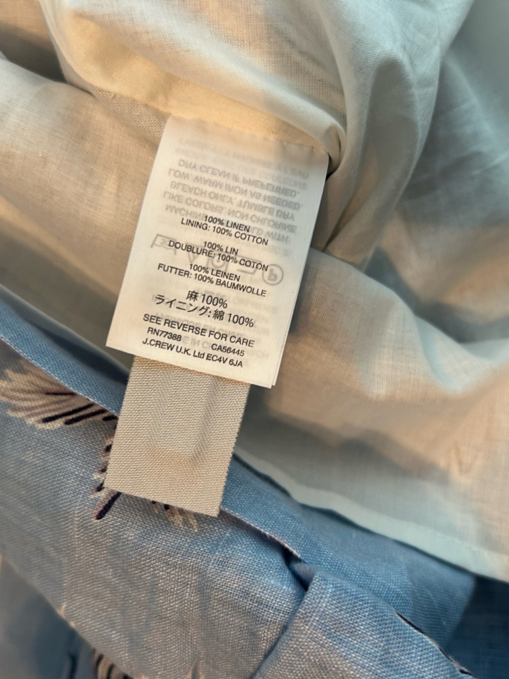 J. Crew Light Blue Linen Tropical Print Skirt - Picture 8 of 9